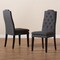 Baxton Studio Dylin Charcoal Upholstered Button Tufted Wood Dining Chair, PK2 155-9113 - alternate 2